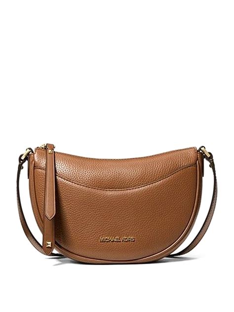 michael kors dover small half moon|Michael Kors Dover Half Moon Leather Shoulder Bag.